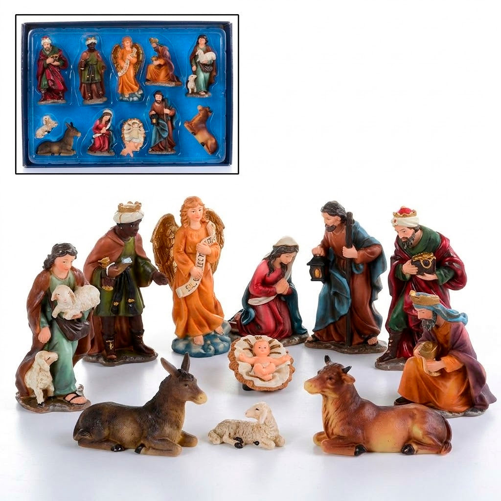Pesebre Navideño Con11 piezas De 8.5 cm