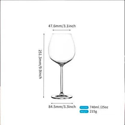Copas de Vino Tinto Edelita 740 ml Set x 6 Piezas