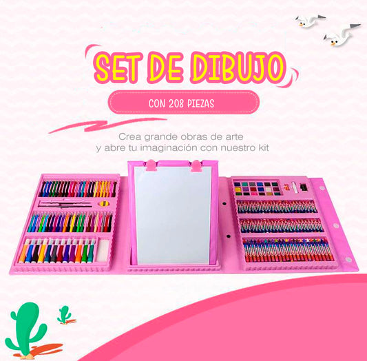 SET DE ARTE Y DIBUJO CON 208 PIEZAS 🖌️🎨