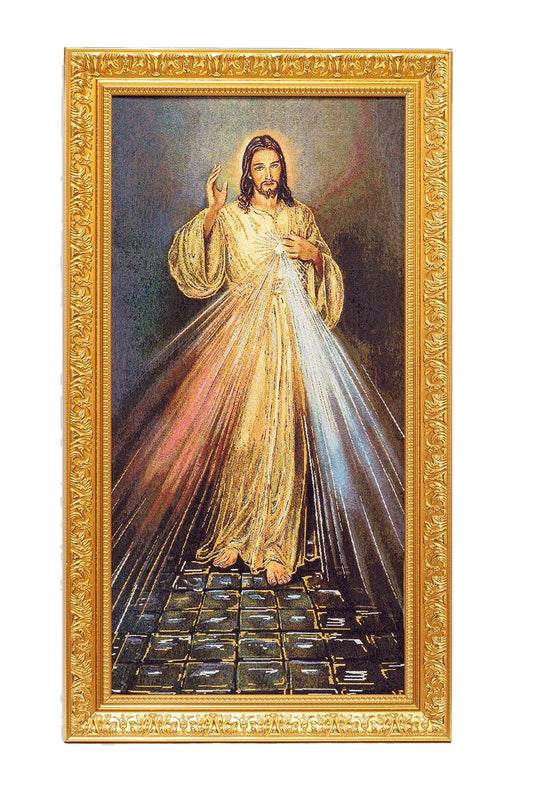 Gobelino Jesus Misericordioso De 90 x 50 Cm Cuadro