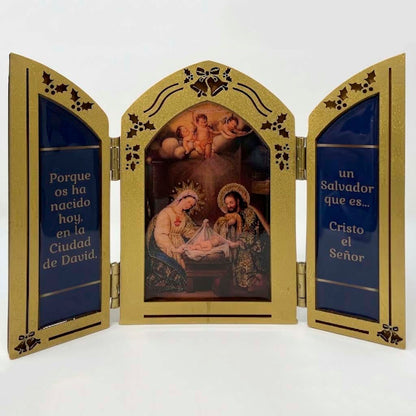 Tríptico Sagrada Familia En Madera De 15 x 25 cm