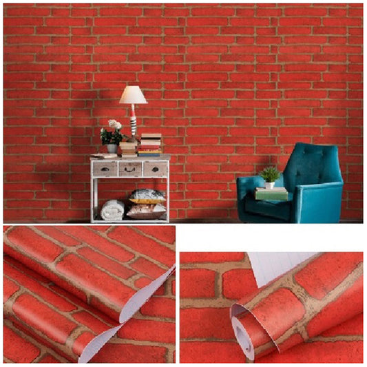 Papel Vinilo Adhesivo De 45 cm x 10 mts Ladrillo