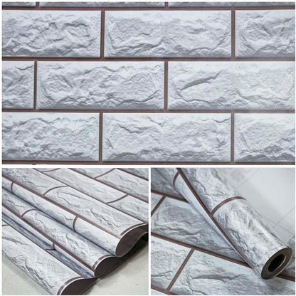 Papel Vinilo Adhesivo De 45 cm x 10 mts Ladrillo Gris