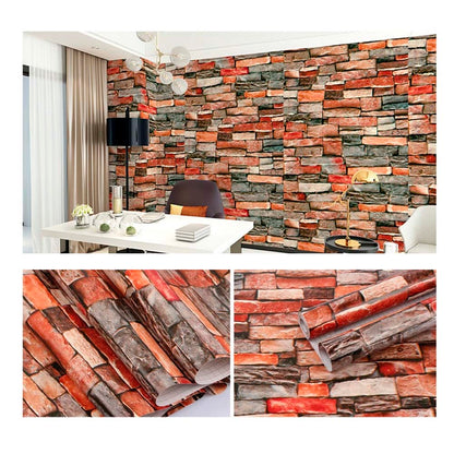 Papel Vinilo Adhesivo De 45 cm x 10 mts Piedra Rustico
