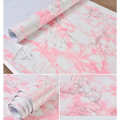 Papel Vinilo Adhesivo De 45 cm x 10 mts Mármol Rosa Mate