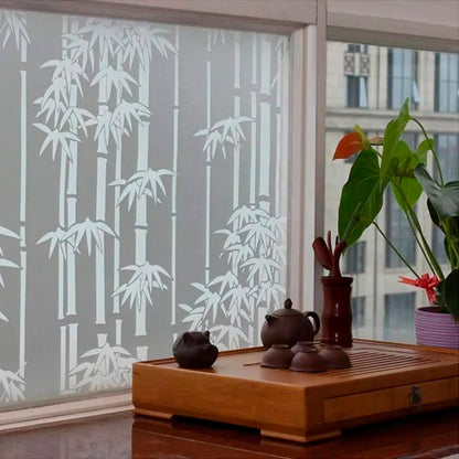 Papel Adhesivo Tipo Vitral Diseño Bambu De 2 mts x 90 mts