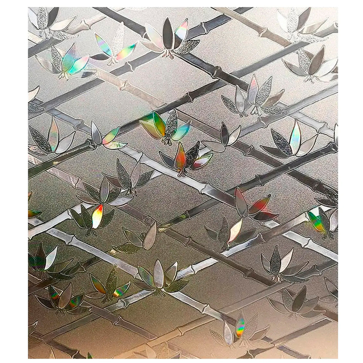 Papel Adhesivo Tipo Vitral Diseño Bambu De 2 mts x 90 mts