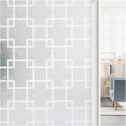 Papel Adhesivo Tipo Vitral Diseño Cuadros De 2 mts x 90 mts