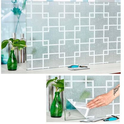 Papel Adhesivo Tipo Vitral Diseño Cuadros De 2 mts x 90 mts