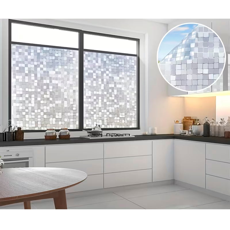 Papel Adhesivo Tipo Vitral Diseño Cuadros De 2 mts x 90 mts