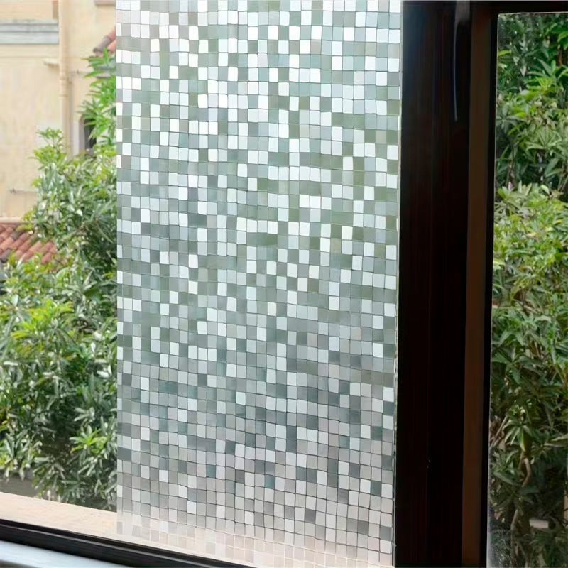 Papel Adhesivo Tipo Vitral Diseño Cuadros De 2 mts x 90 mts