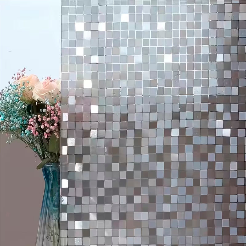 Papel Adhesivo Tipo Vitral Diseño Cuadros De 2 mts x 90 mts