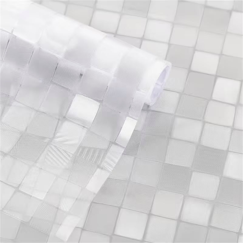 Papel Adhesivo Tipo Vitral Diseño Cuadros De 2 mts x 90 mts