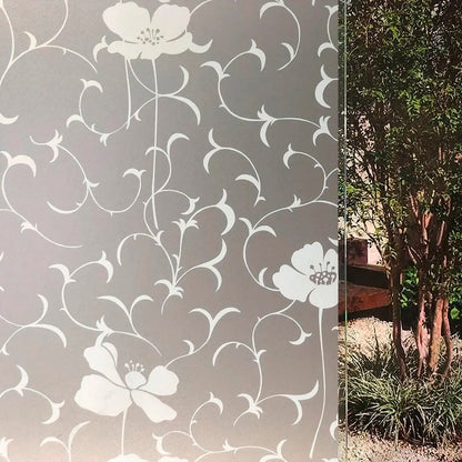Papel Adhesivo Tipo Vitral Diseño Floral De 2 mts x 90 mts