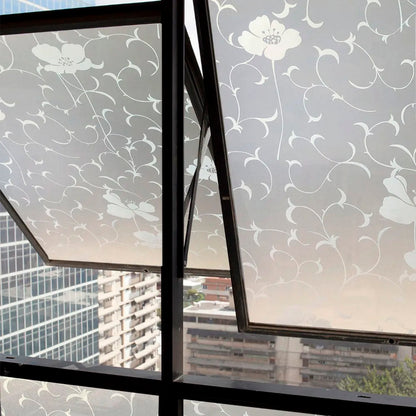 Papel Adhesivo Tipo Vitral Diseño Floral De 2 mts x 90 mts