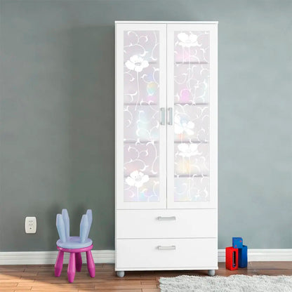 Papel Adhesivo Tipo Vitral Diseño Floral De 2 mts x 90 mts