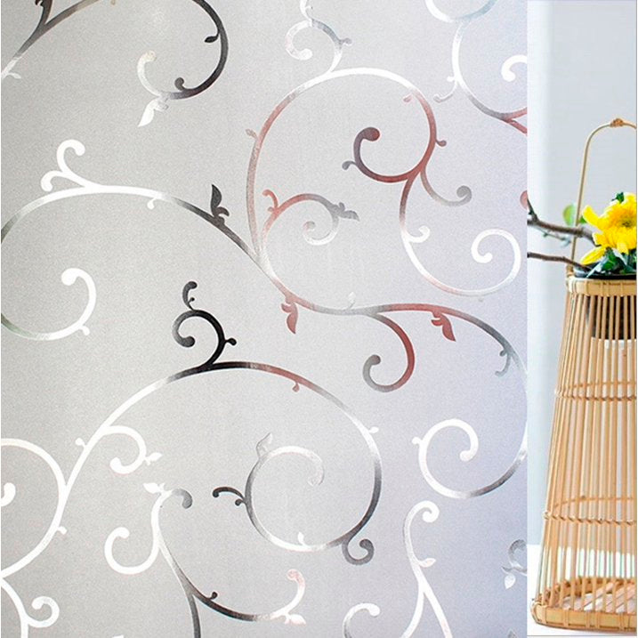 Papel Adhesivo Tipo Vitral Floral De 2 mts x 90 mts