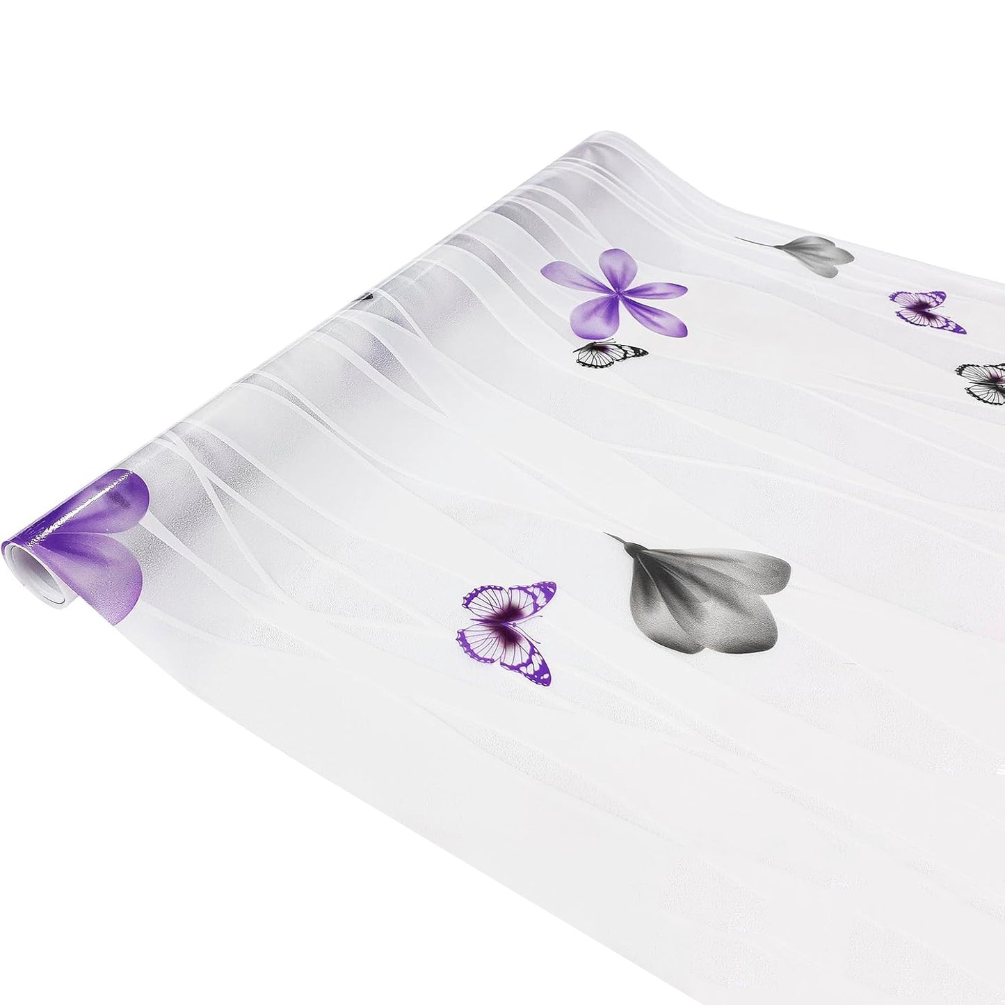 Papel Adhesivo Tipo Vitral Flores y Mariposas De 2 mts x 90 mts