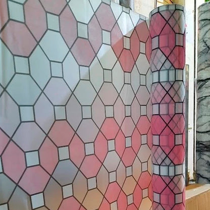 Papel Adhesivo Tipo Vitral Geometrico De 2 mts x 90 mts