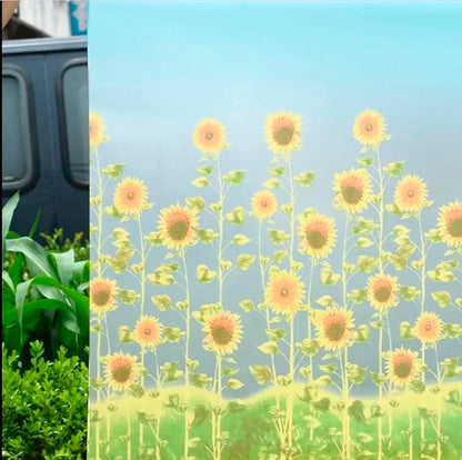 Papel Adhesivo Tipo Vitral Girasoles De 2 mts x 90 mts