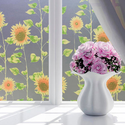 Papel Adhesivo Tipo Vitral Girasoles De 2 mts x 90 mts