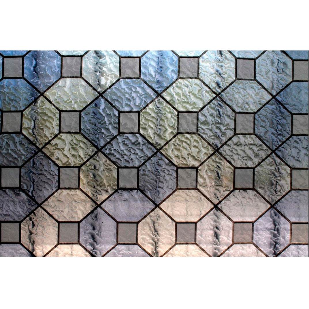 Papel Adhesivo Tipo Vitral Diseño Geometrico De 2 mts x 90 mts