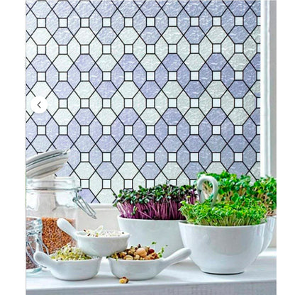 Papel Adhesivo Tipo Vitral Diseño Geometrico De 2 mts x 90 mts
