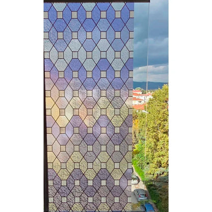 Papel Adhesivo Tipo Vitral Diseño Geometrico De 2 mts x 90 mts