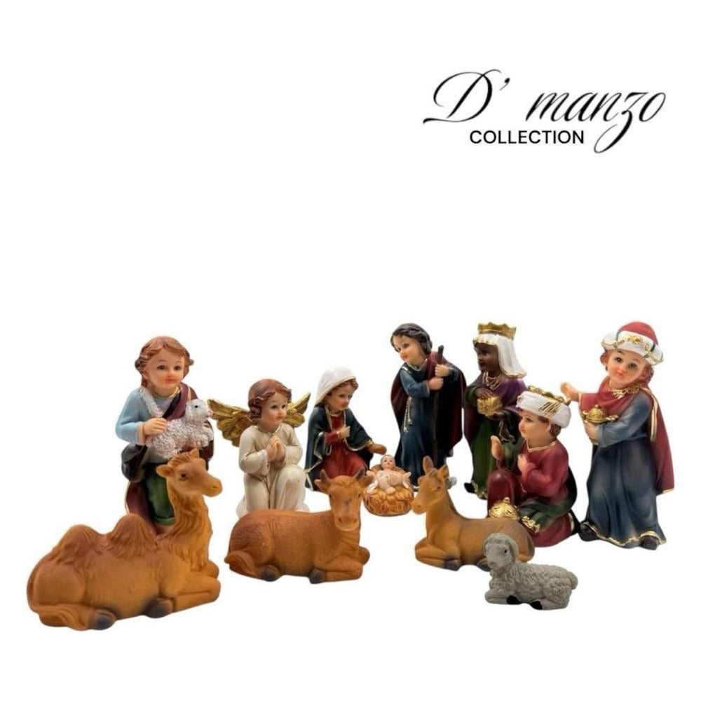 Pesebre Infantil Con 12 Piezas De 13 Cm