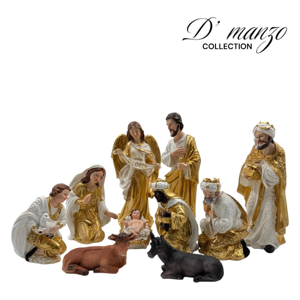 Pesebre Navideño Con 10 Piezas De 21 cm