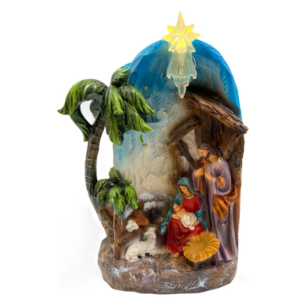 Nacimiento Pesebre Con Luz De 27x18 Cm