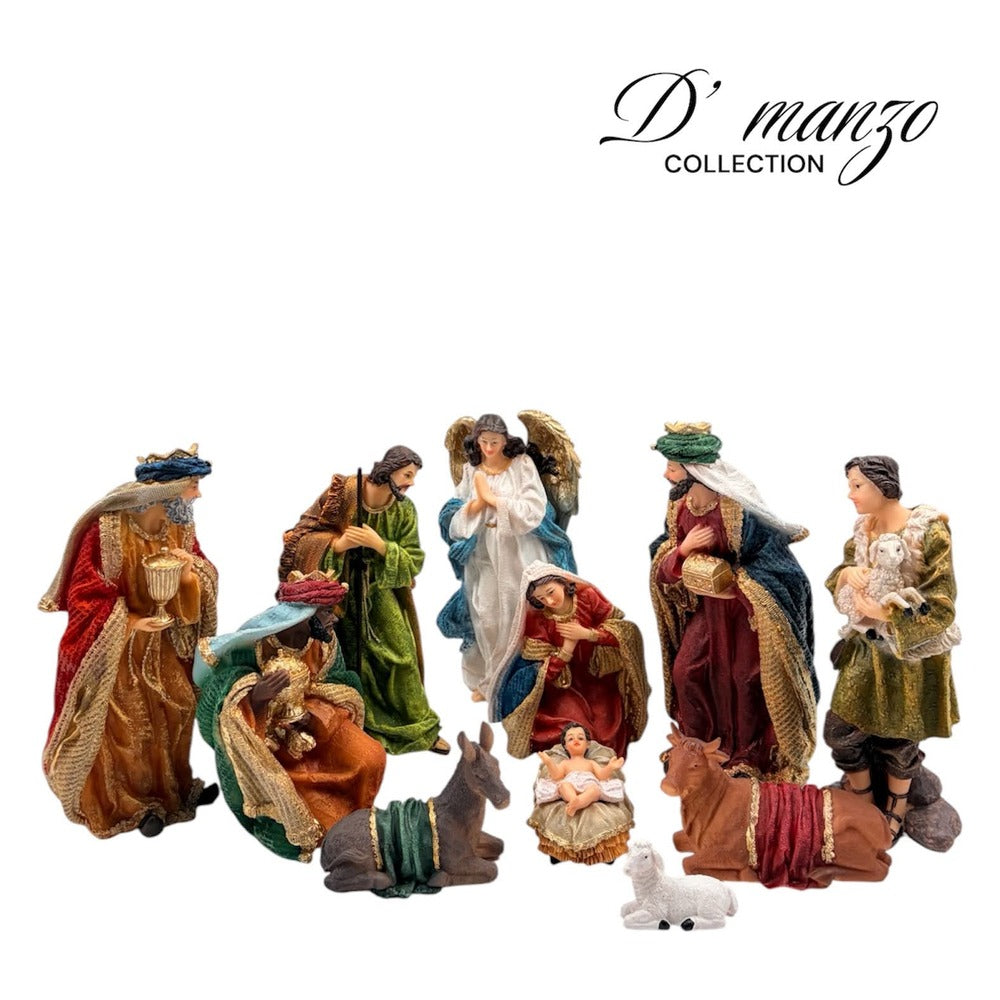 Pesebre Navideño Con 11 Piezas De 20 Cm