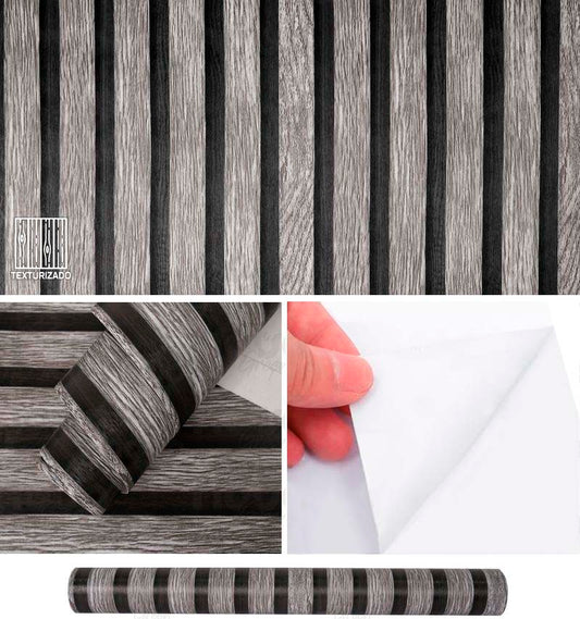 Papel Vinilo Adhesivo De 45 cm x 10 mts Listones Madera
