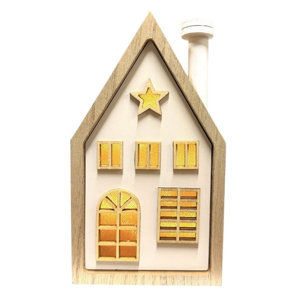 Fachada Decorativa Casa con Luz Navideña