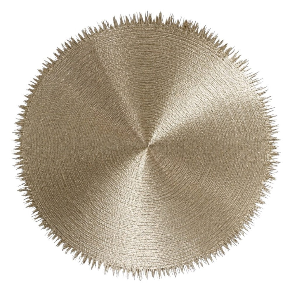 Individual De Mesa Redondo Dorado De 38 x 38 cm