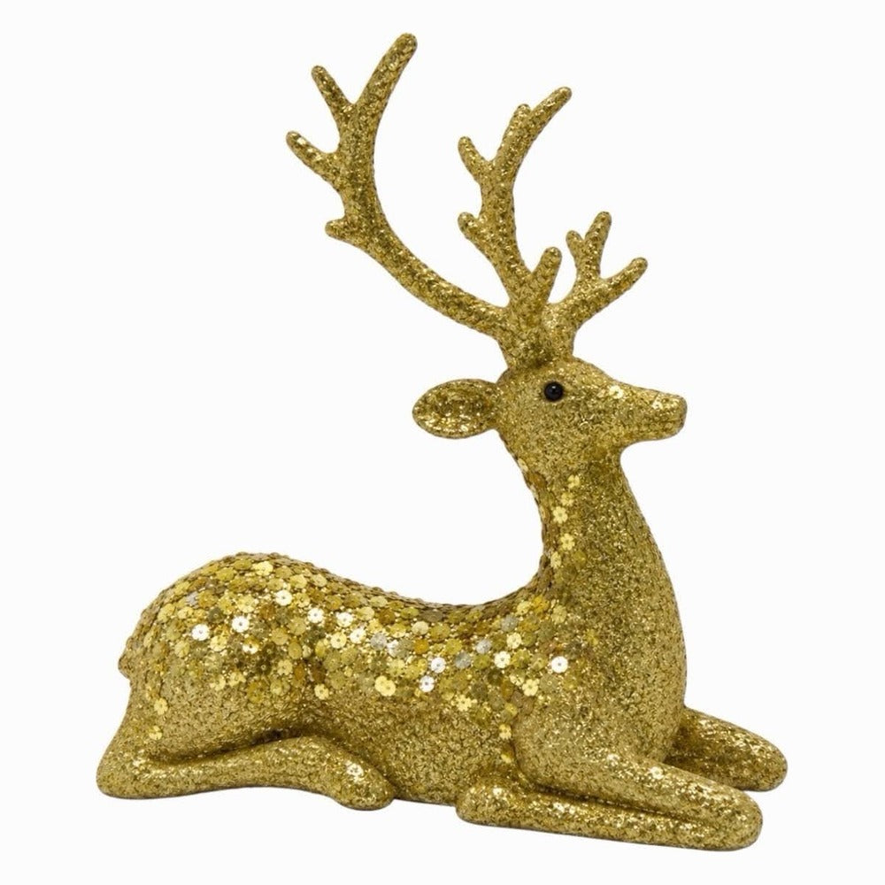 Reno Navideño Dorado De 15 cm