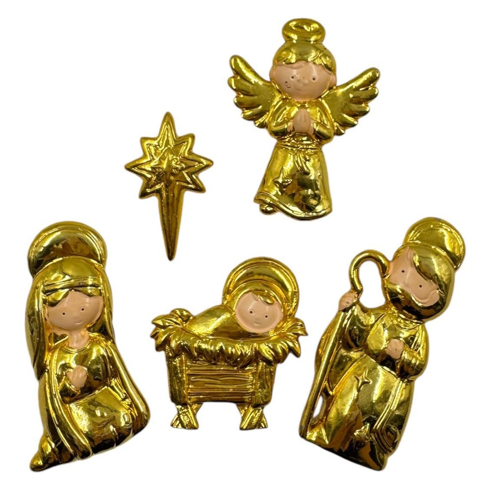 Nacimiento Imán x5 piezas De 6.5 cm Dorado