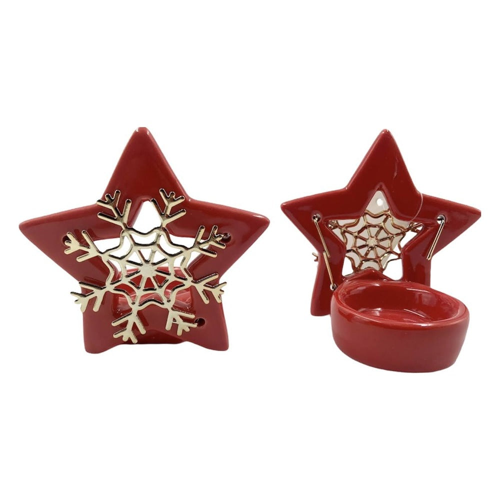 Candelabro Estrella De 10 cm En Marmolina